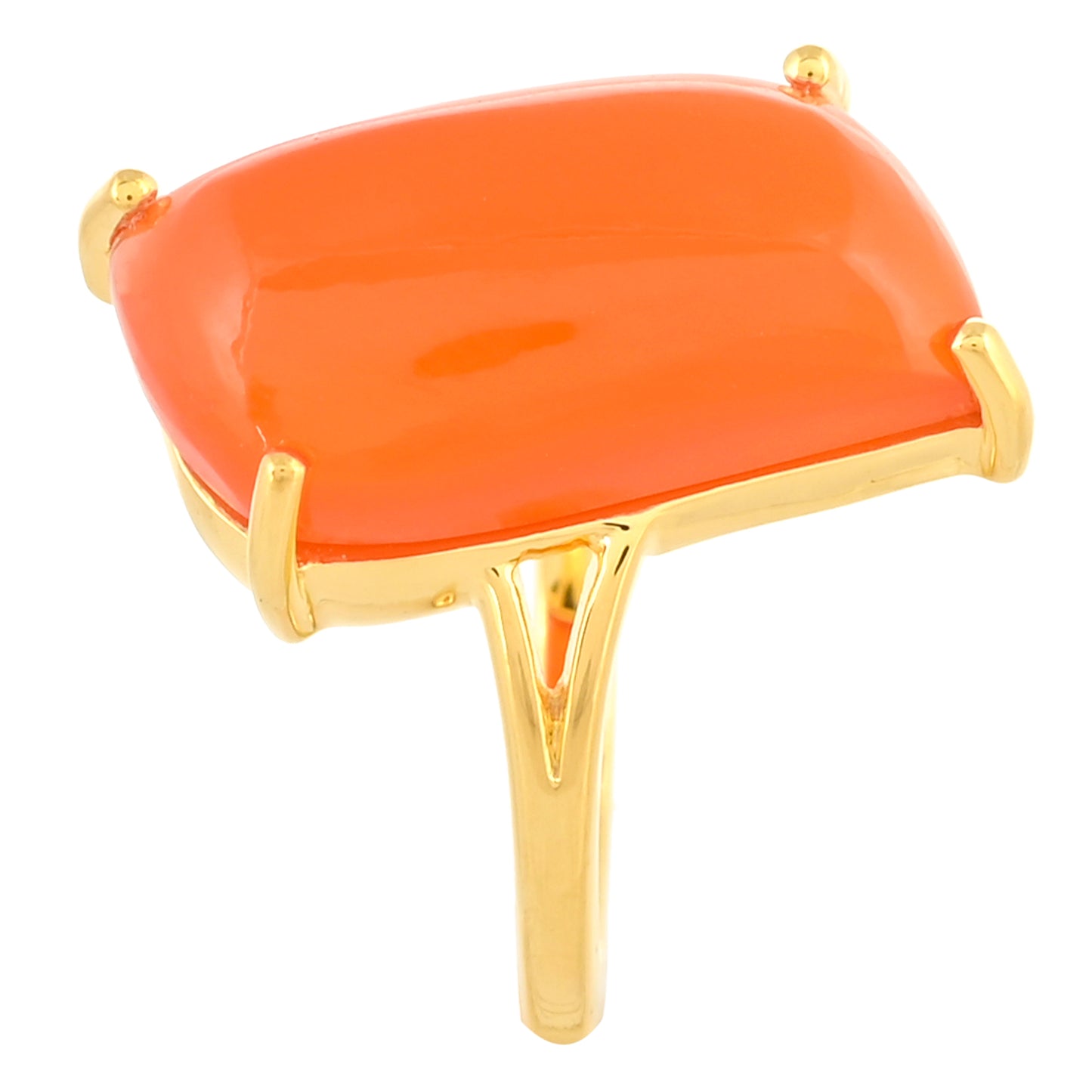 Inel din Argint 925 Placat cu Aur ( 2.89 grame ) cu Carneol 8.15 Carate