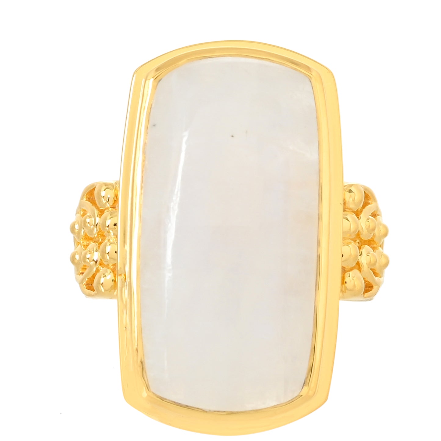 Inel din Argint 925 Placat cu Aur ( 6.96 grame ) cu Piatra Lunii Curcubeu 17.33 Carate