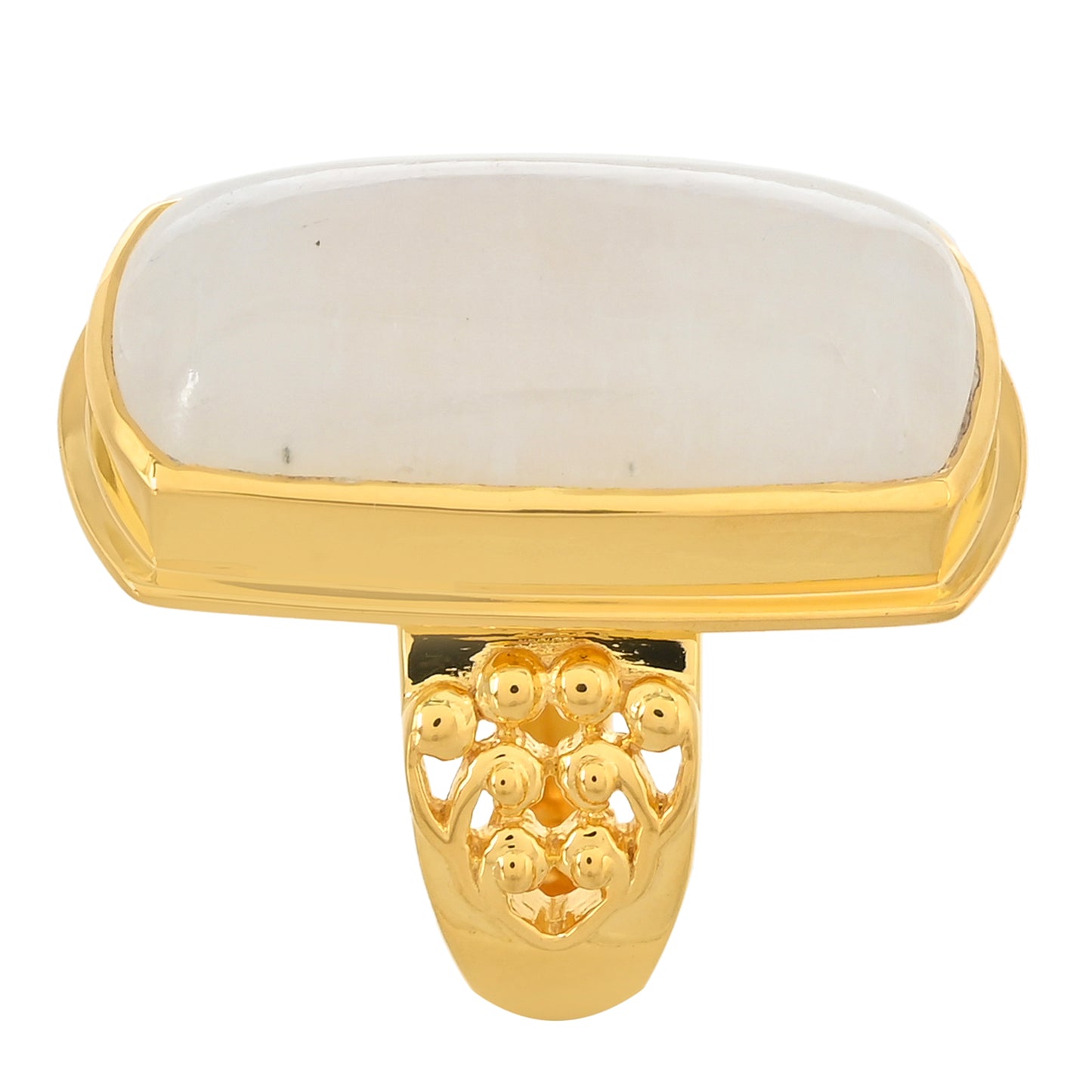 Inel din Argint 925 Placat cu Aur ( 6.96 grame ) cu Piatra Lunii Curcubeu 17.33 Carate