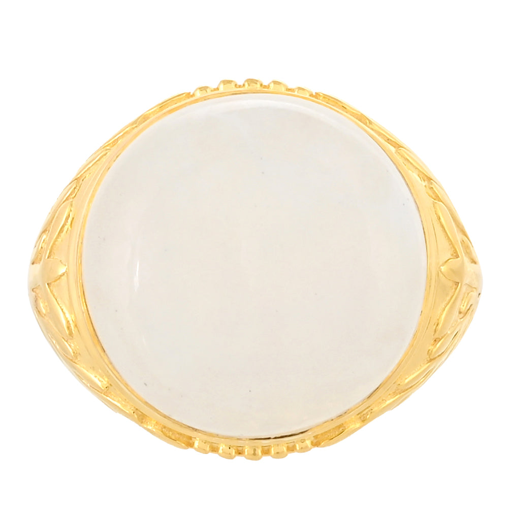 Inel din Argint 925 Placat cu Aur ( 7.97 grame ) cu Piatra Lunii Curcubeu 14.73 Carate 1 