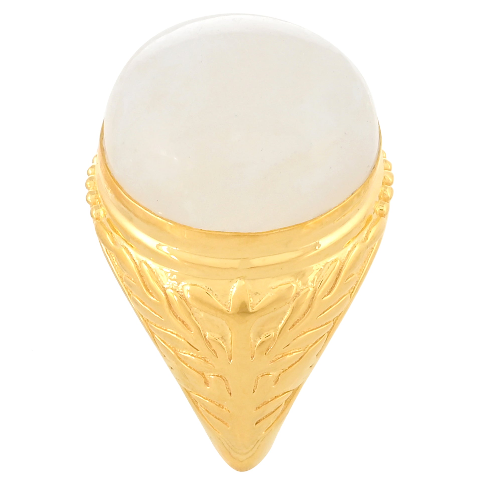Inel din Argint 925 Placat cu Aur ( 7.97 grame ) cu Piatra Lunii Curcubeu 14.73 Carate 3 