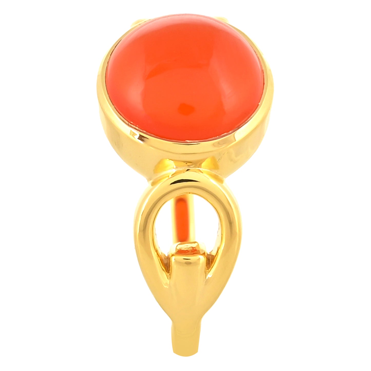 Inel din Argint 925 Placat cu Aur ( 3 grame ) cu Carneol 3.73 Carate