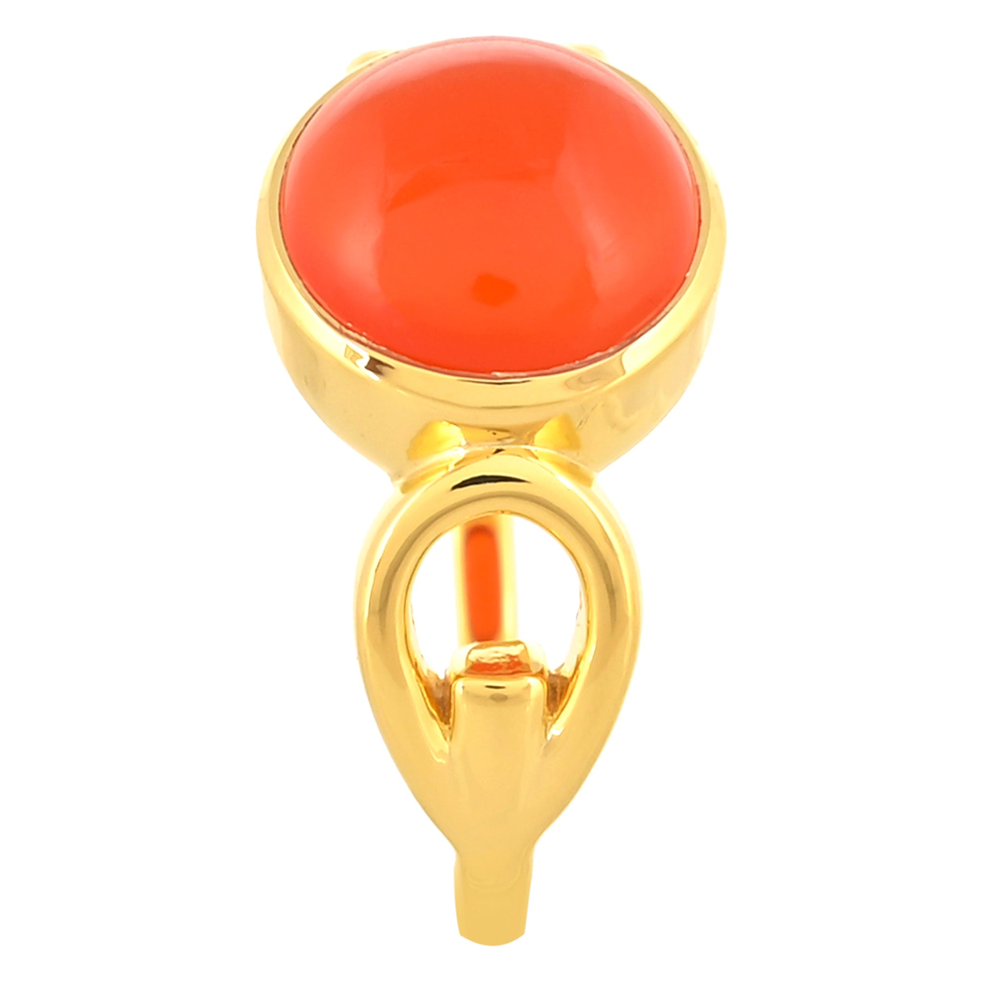 Inel din Argint 925 Placat cu Aur ( 3 grame ) cu Carneol 3.73 Carate 3 