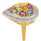 Inel din Argint 925 Placat cu Aur ( 4.49 grame ) cu Tanzanit și Granat Rodolit 2.35 Carate