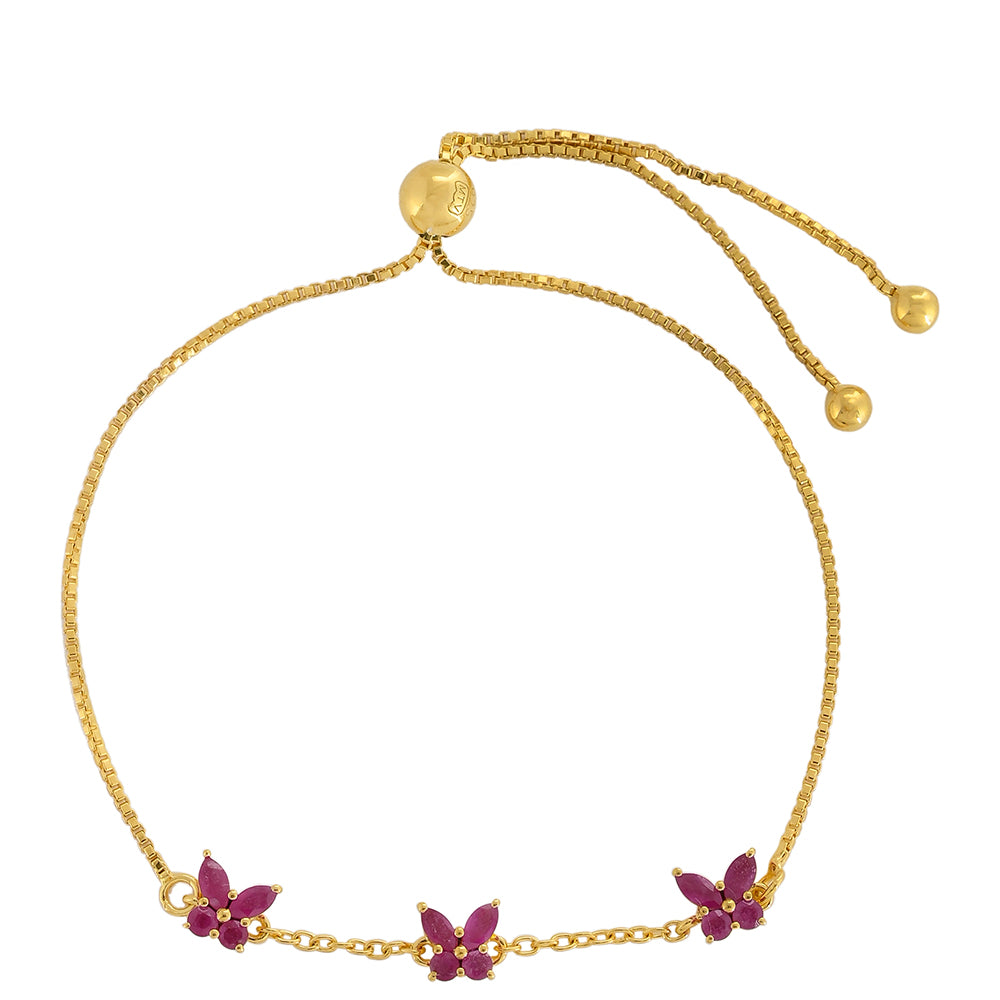 Brățară din Argint 925 Placat cu Aur ( 3.34 grame ) cu Rubin Thailandez 1.16 Carate 1 