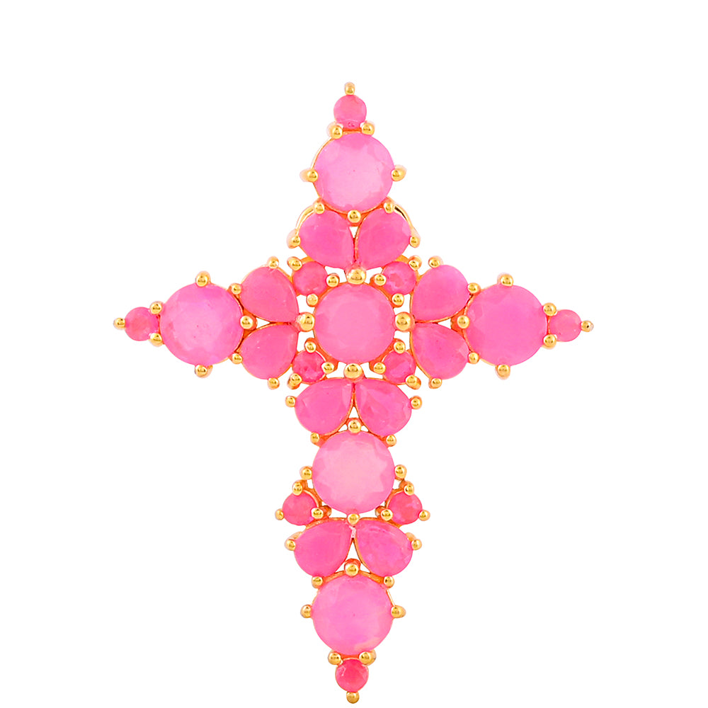 Pandantiv din Argint 925 Placat cu Aur ( 3.69 grame ) cu Opal Etiopian Neon Roz 2.53 Carate