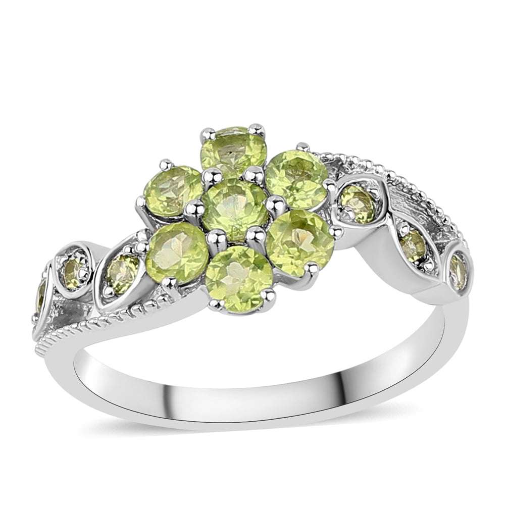 Inel din Argint 925 ( 3.25 grame ) cu Peridot 1.98 Carate 2 