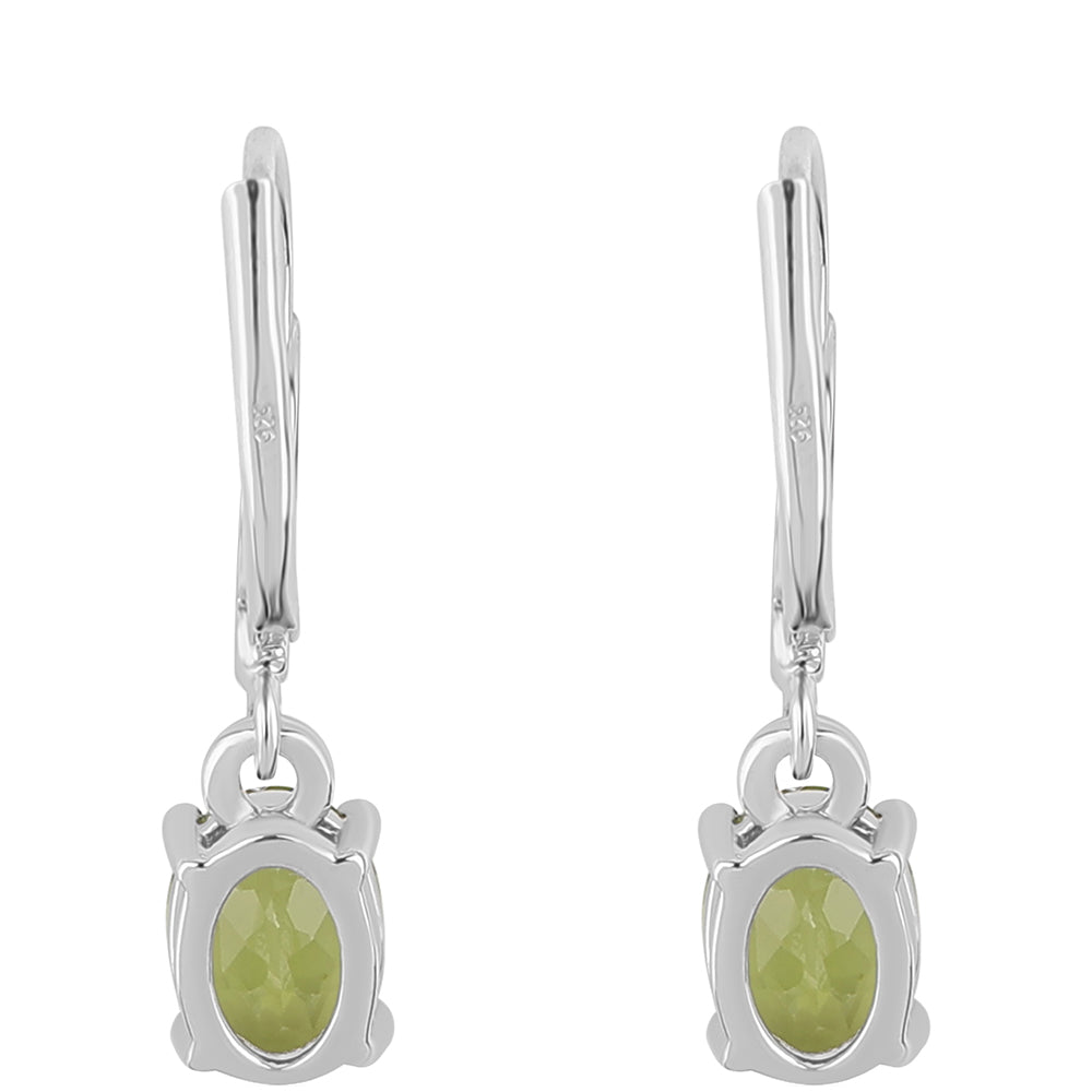 Cercei din Argint 925 ( 1.84 grame ) cu Peridot și Topaz Alb 2.8 Carate