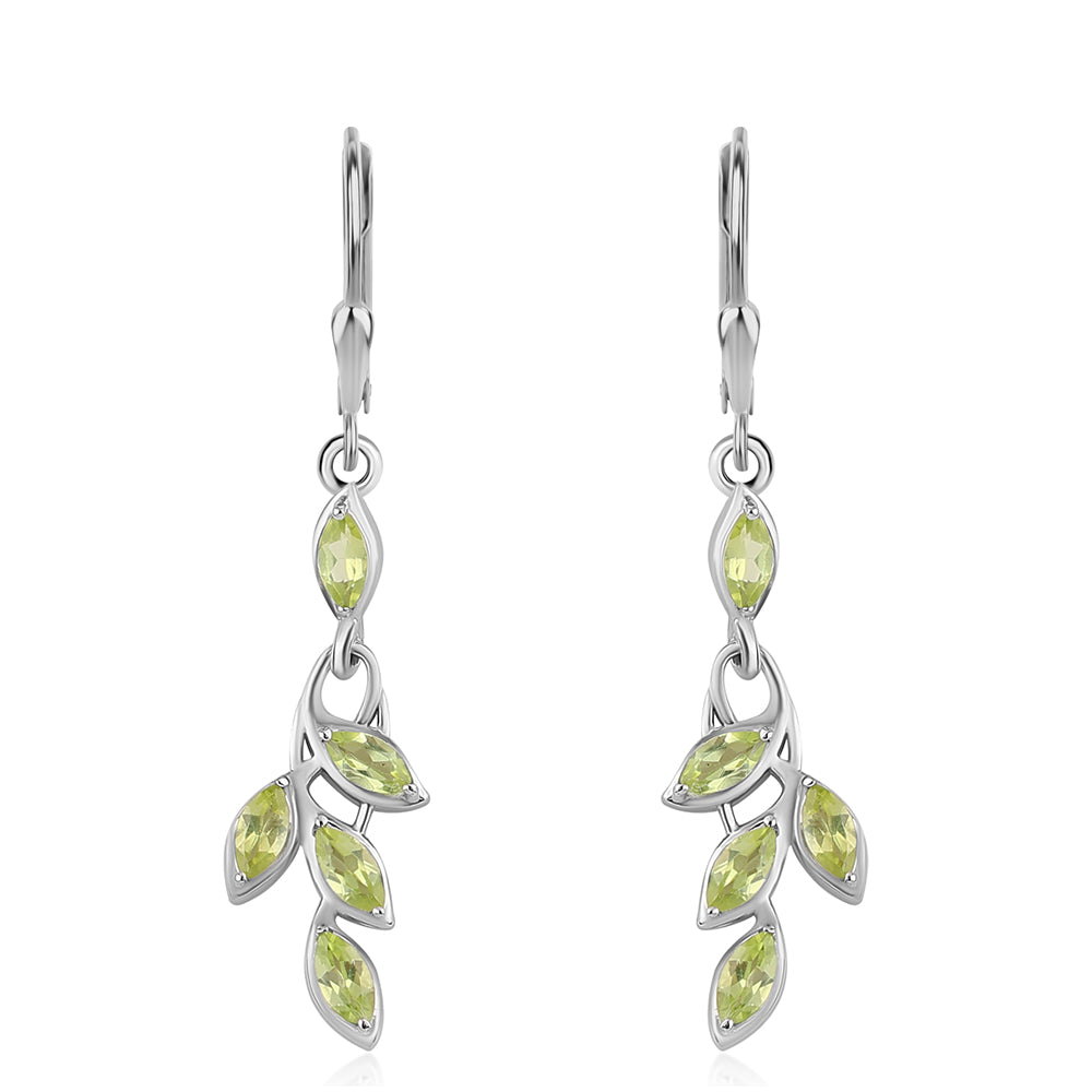 Cercei din Argint 925 ( 3.22 grame ) cu Peridot 1.56 Carate 1 