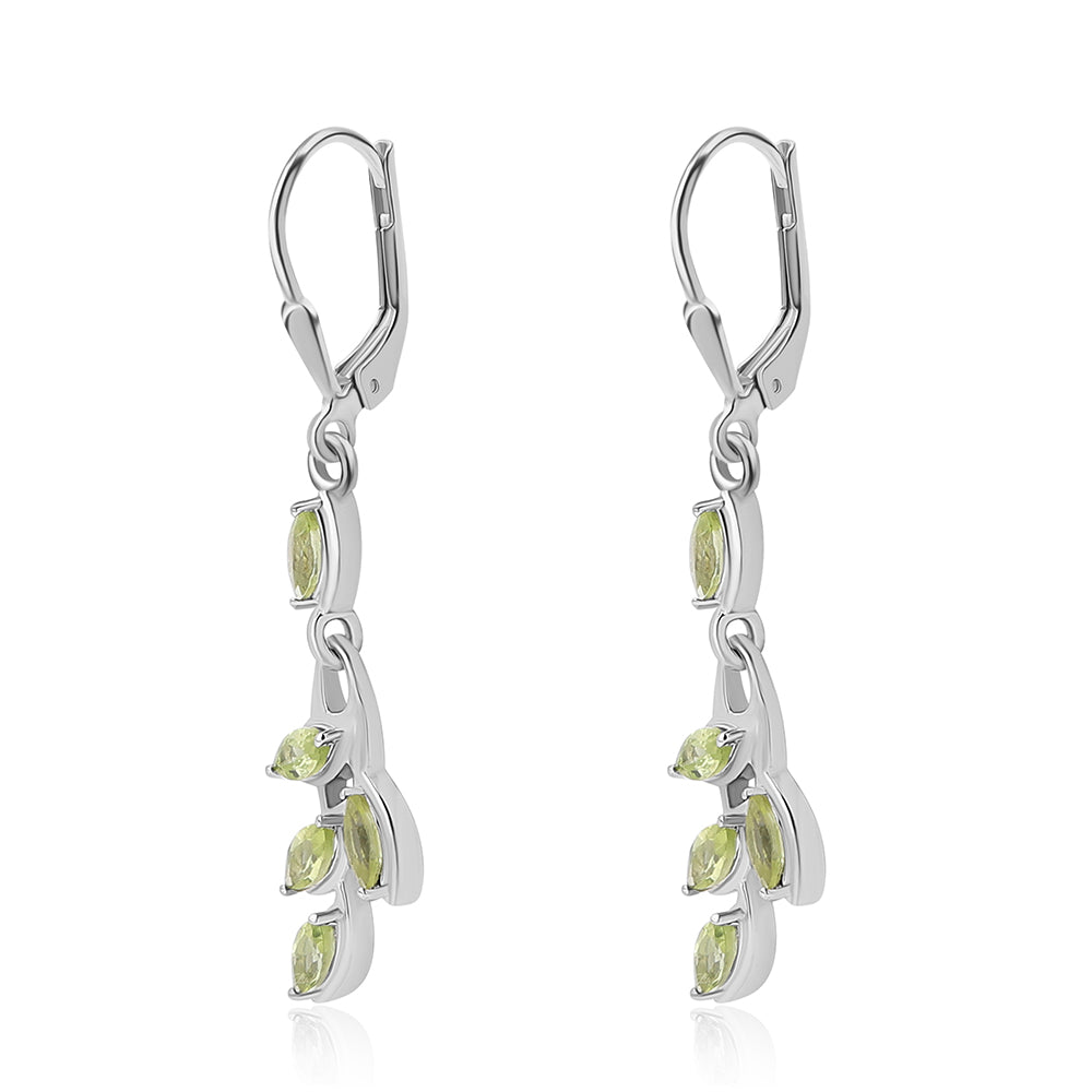 Cercei din Argint 925 ( 3.22 grame ) cu Peridot 1.56 Carate 2 