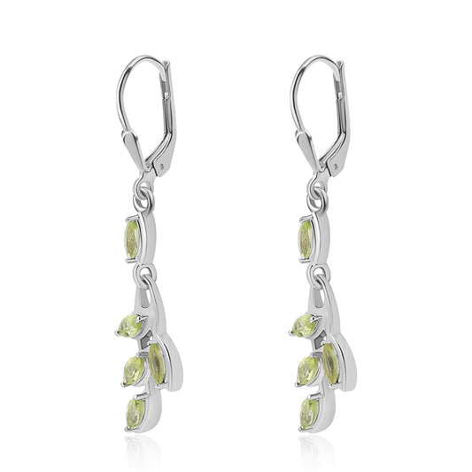 Cercei din Argint 925 ( 3.22 grame ) cu Peridot 1.56 Carate