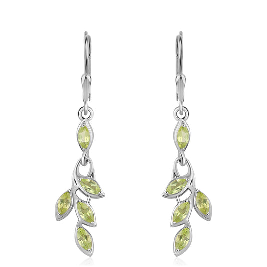 Cercei din Argint 925 ( 3.22 grame ) cu Peridot 1.56 Carate