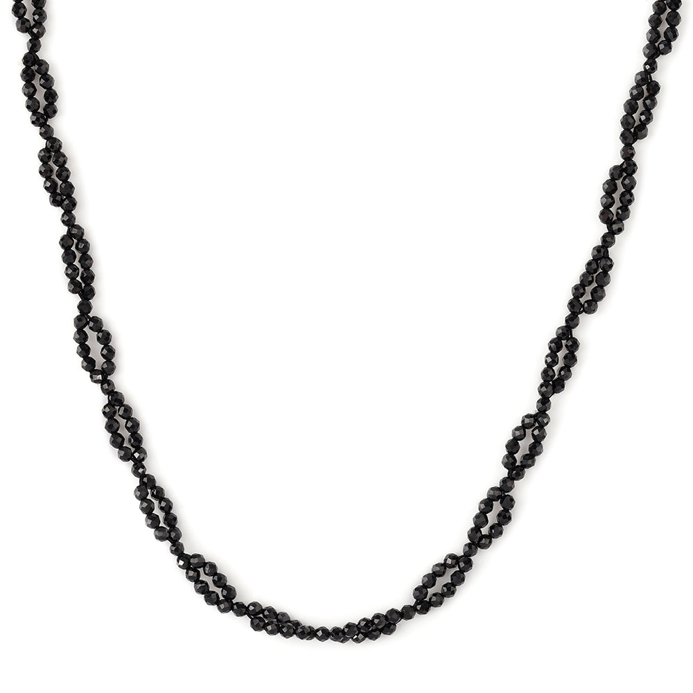 Colier din Argint 925 Placat cu Aur ( 0.93 grame ) cu Spinel Negru 30.75 Carate 1 