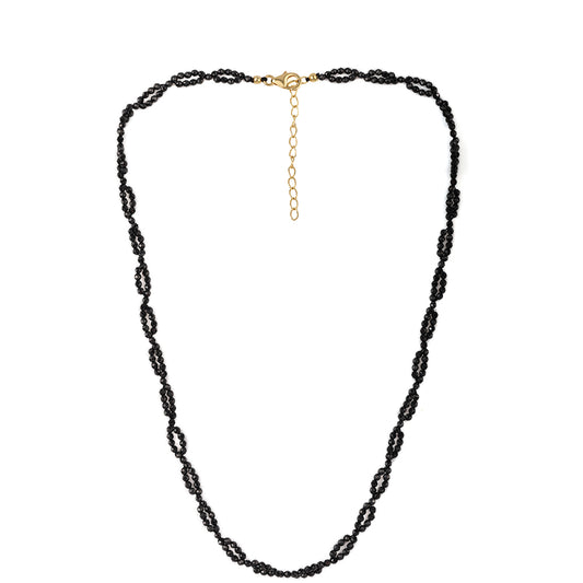 Colier din Argint 925 Placat cu Aur ( 0.93 grame ) cu Spinel Negru 30.75 Carate