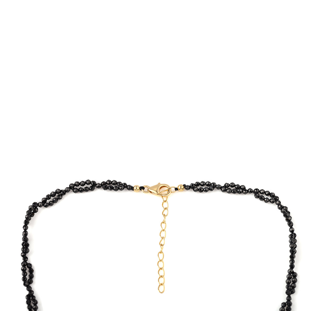 Colier din Argint 925 Placat cu Aur ( 0.93 grame ) cu Spinel Negru 30.75 Carate