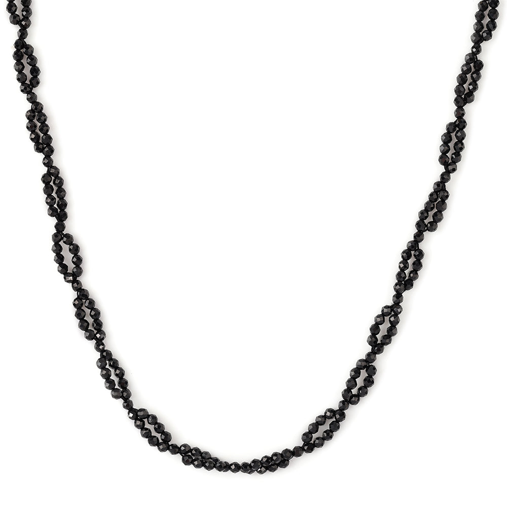 Colier din Argint 925 Placat cu Aur ( 0.93 grame ) cu Spinel Negru 30.75 Carate 4 