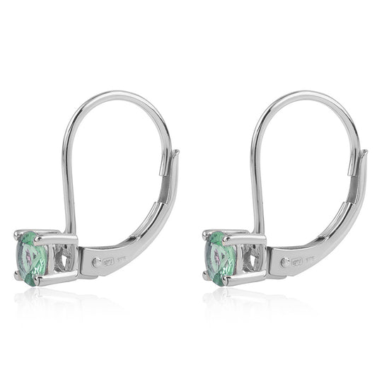 Cercei din Argint 925 ( 1 grame ) cu Smarald Brazilian 0.7 Carate