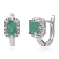 Cercei din Argint 925 ( 2.73 grame ) cu Smarald Brazilian și Topaz Alb 2.16 Carate