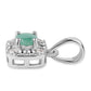 Set din Argint 925 ( 4.13 grame ) cu Smarald Brazilian și Topaz Alb 1.18 Carate ( Cercei+Inel+Pandantiv )