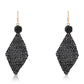 Cercei din Argint 925 Placat cu Aur ( 0.8 grame ) cu Spinel Negru 50 Carate