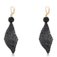 Cercei din Argint 925 Placat cu Aur ( 0.8 grame ) cu Spinel Negru 50 Carate