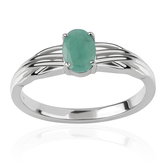 Inel din Argint 925 ( 2.56 grame ) cu Smarald Brazilian 0.75 Carate