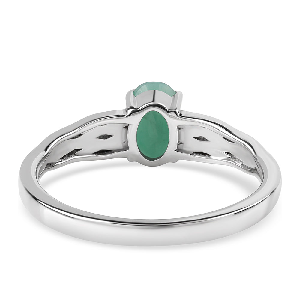 Inel din Argint 925 ( 2.56 grame ) cu Smarald Brazilian 0.75 Carate 3 