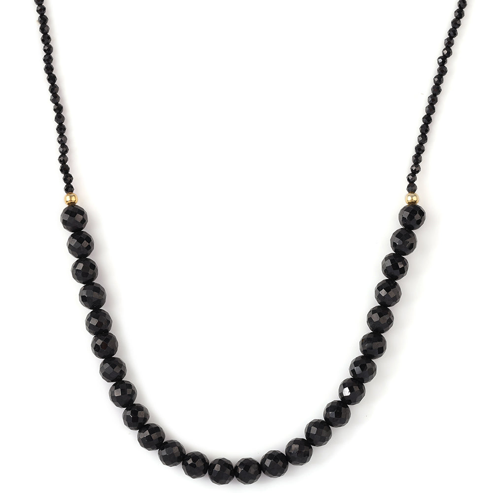Colier din Argint 925 Placat cu Aur ( 0.93 grame ) cu Spinel Negru 66.26 Carate 2 