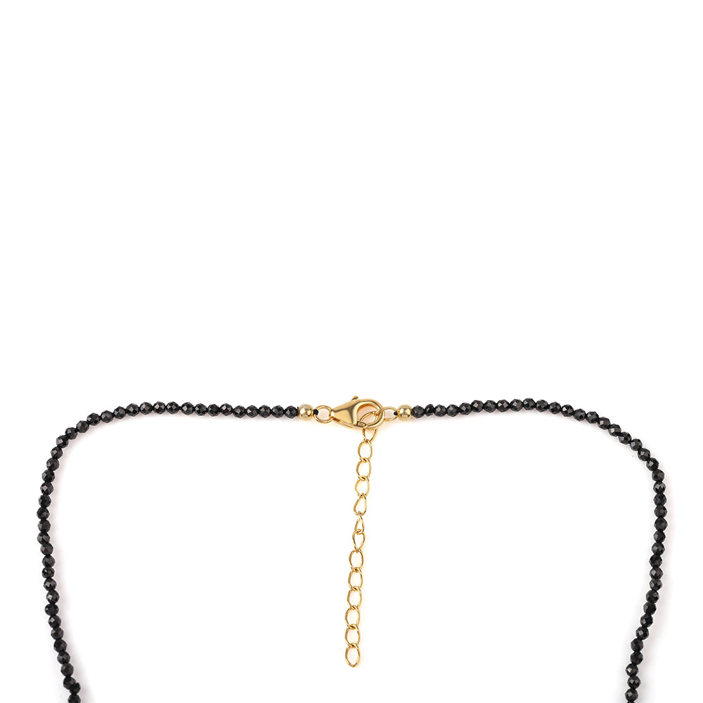 Colier din Argint 925 Placat cu Aur ( 0.93 grame ) cu Spinel Negru 66.26 Carate 3 