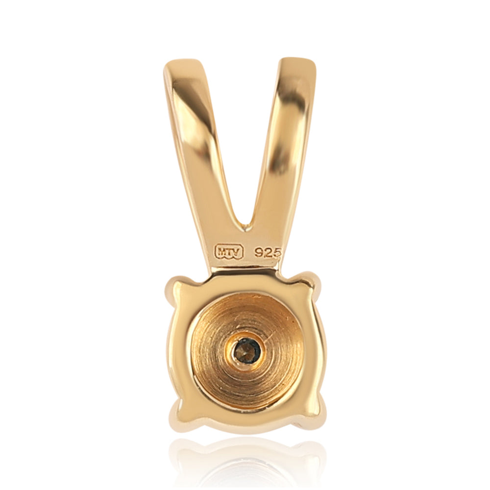 Pandantiv din Argint 925 Placat cu Aur ( 0.63 grame ) cu Diamant Albastru 0.02 Carate 3 