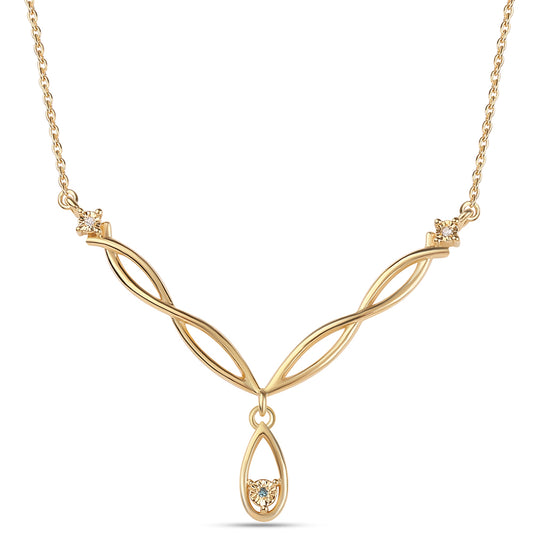 Colier din Argint 925 Placat cu Aur ( 4.2 grame ) cu Diamant Albastru și Diamant Alb 0.02 Carate