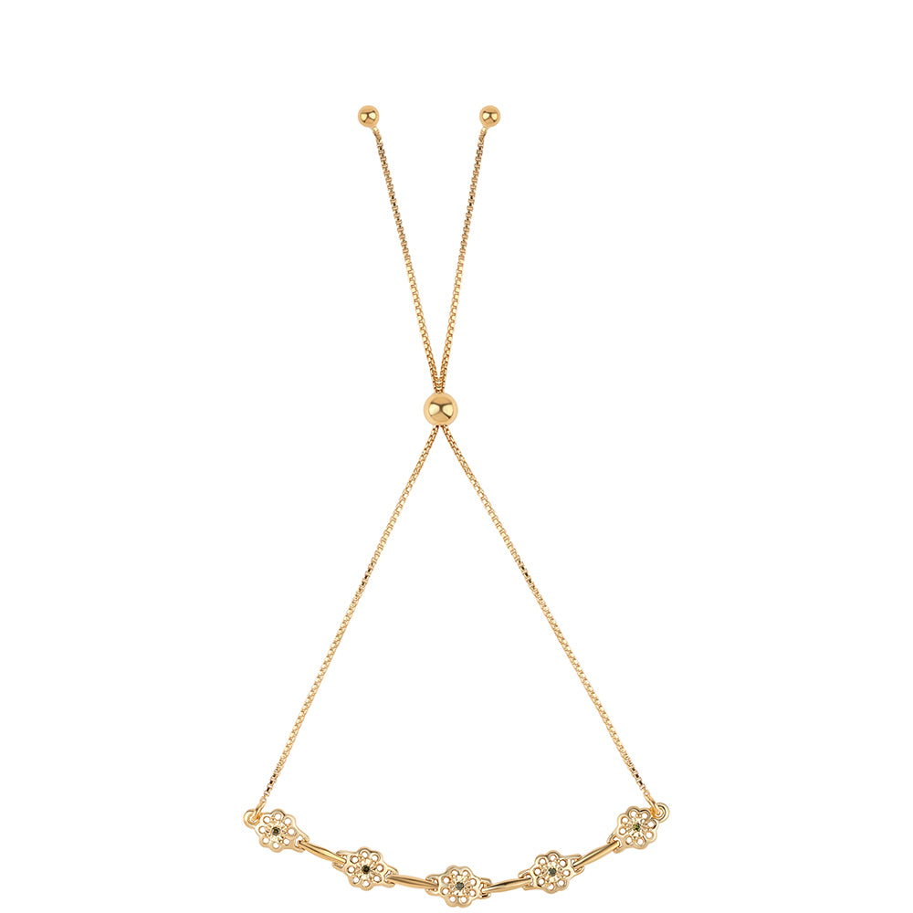 Brățară din Argint 925 Placat cu Aur ( 4.11 grame ) cu Diamant Albastru 0.04 Carate 3 