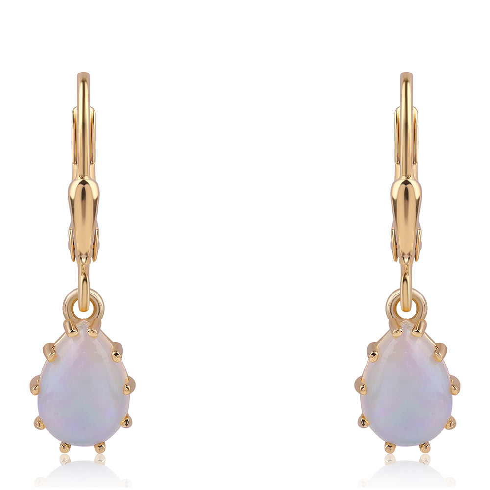 Cercei din Argint 925 Placat cu Aur ( 1.67 grame ) cu Opal Etiopian Lega Dembi 1.62 Carate 1 