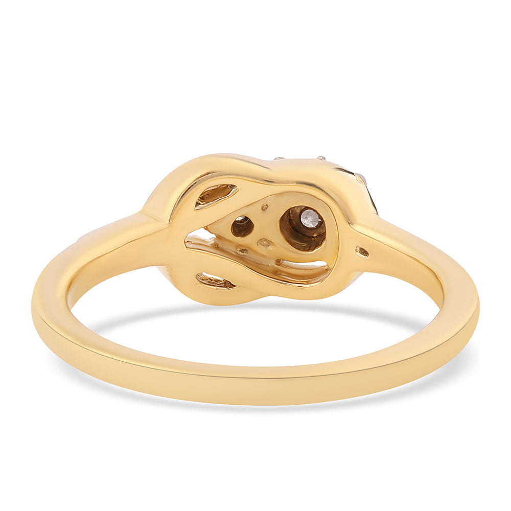 Inel din Argint 925 Placat cu Aur ( 3.22 grame ) cu Diamant Alb 0.05 Carate 6 