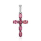 Cruce Pandantiv din Argint 925 ( 1.1 grame ) cu Rubelit Cruzeiro 1.6 Carate