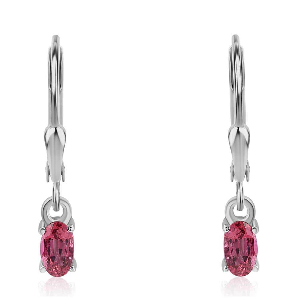 Cercei din Argint 925 ( 1.12 grame ) cu Rubelit Cruzeiro 0.5 Carate