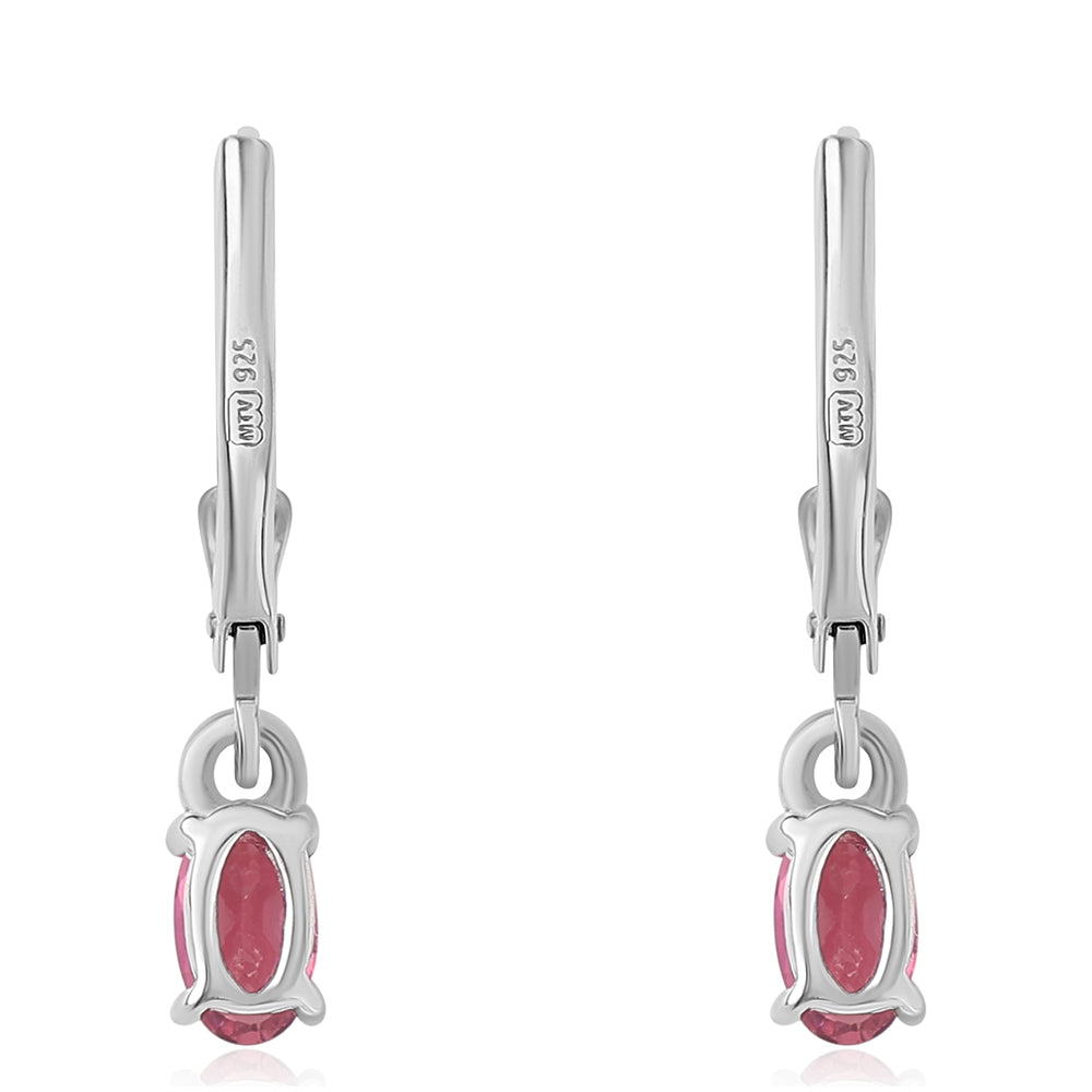 Cercei din Argint 925 ( 1.12 grame ) cu Rubelit Cruzeiro 0.5 Carate 3 