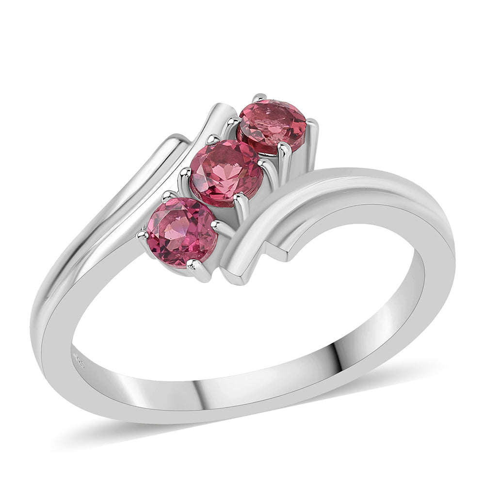 Inel din Argint 925 ( 2.93 grame ) cu Rubelit Cruzeiro 0.75 Carate