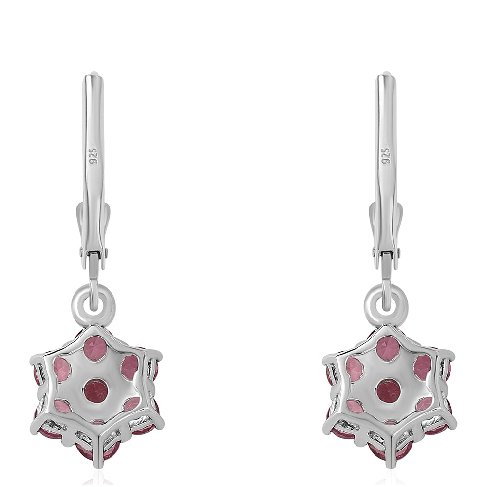 Cercei din Argint 925 ( 2.11 grame ) cu Rubelit Cruzeiro 2.52 Carate 3 