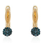 Cercei din Argint 925 Placat cu Aur ( 1.94 grame ) cu Diamant Albastru 0.14 Carate