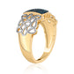 Inel din Argint 925 Placat cu Aur ( 4.85 grame ) cu Diamant Albastru 0.06 Carate