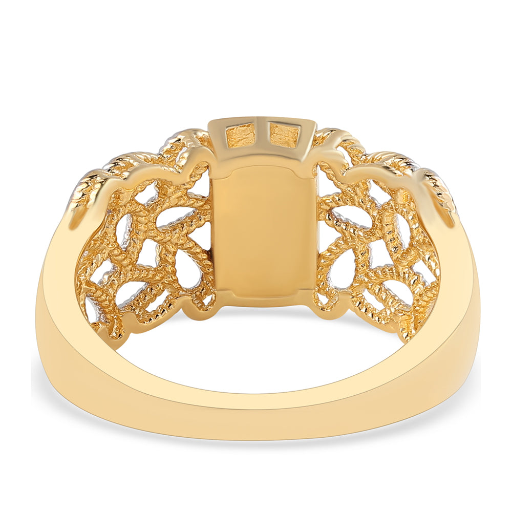 Inel din Argint 925 Placat cu Aur ( 4.85 grame ) cu Diamant Albastru 0.06 Carate
