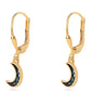 Cercei din Argint 925 Placat cu Aur ( 1.6 grame ) cu Diamant Albastru 0.07 Carate
