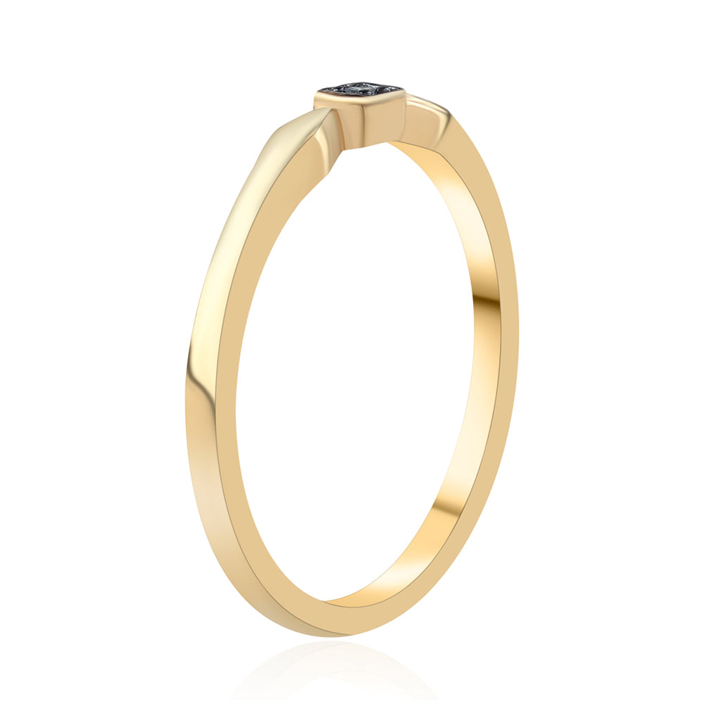 Inel din Argint 925 Placat cu Aur ( 1.56 grame ) cu Diamant Albastru 0.02 Carate 2 
