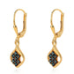 Cercei din Argint 925 Placat cu Aur ( 2.02 grame ) cu Diamant Albastru 0.14 Carate