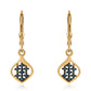 Cercei din Argint 925 Placat cu Aur ( 2.02 grame ) cu Diamant Albastru 0.14 Carate