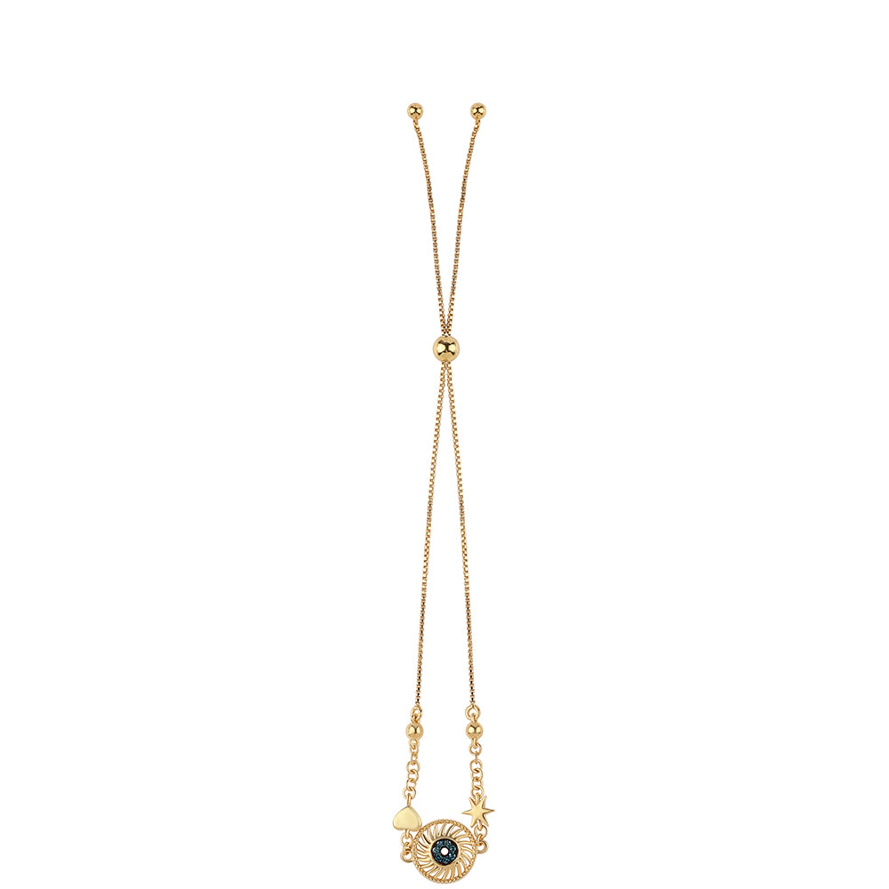 Brățară din Argint 925 Placat cu Aur ( 3.56 grame ) cu Diamant Albastru 0.06 Carate