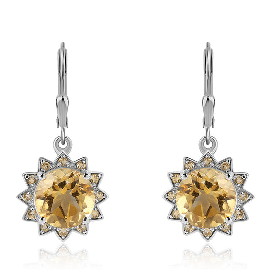Cercei din Argint 925 ( 3.7 grame ) cu Citrin 7.04 Carate