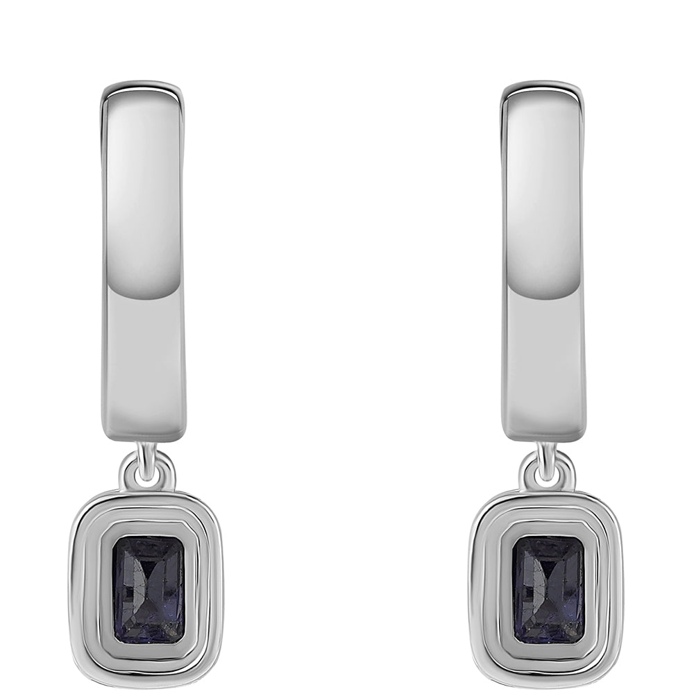 Cercei din Argint 925 ( 8.22 grame ) cu Safir Albastru Australian 3.2 Carate