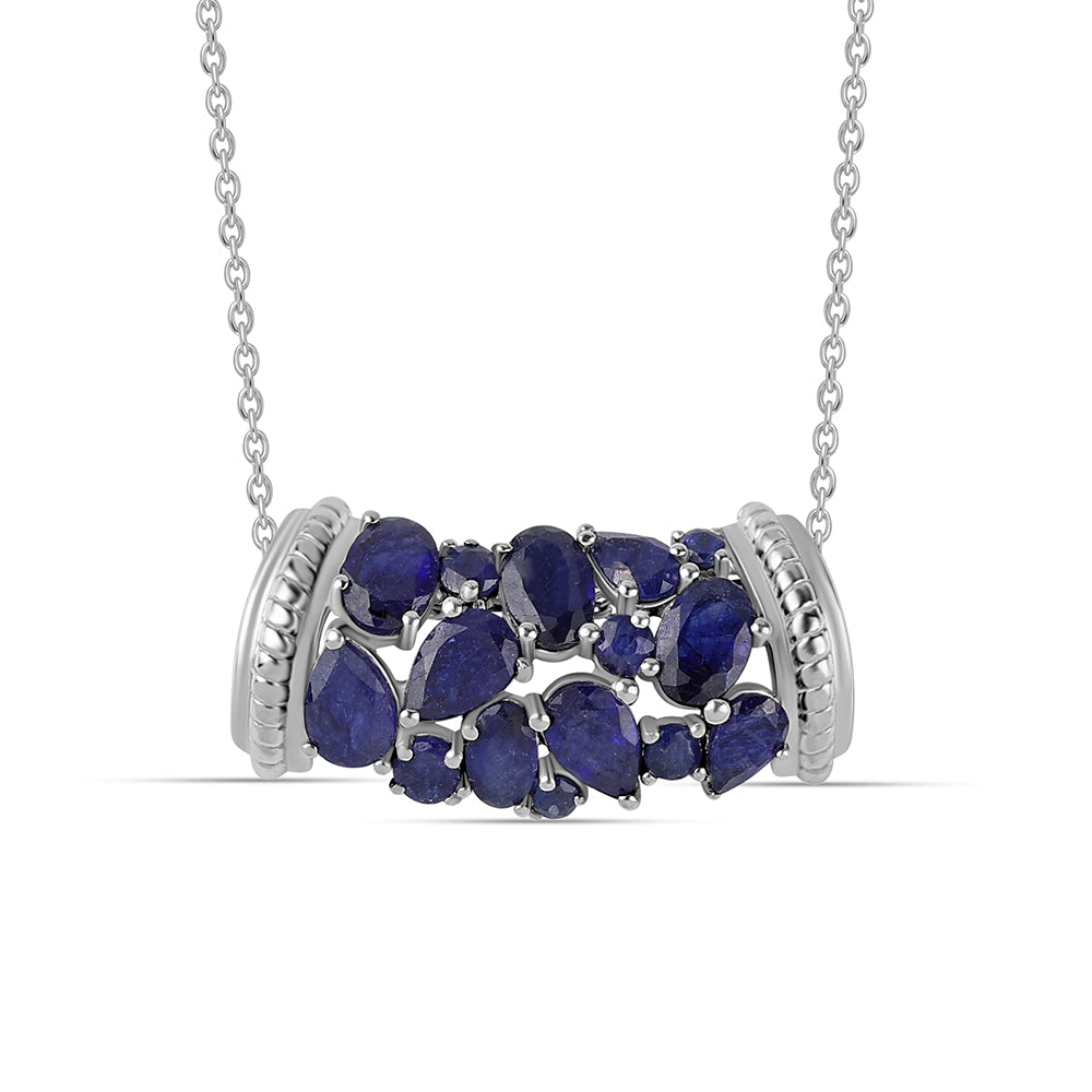 Colier din Argint 925 ( 5.48 grame ) cu Safir Albastru Australian 4.14 Carate 1 